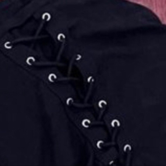 Black dress with lace through short sleeves size medium - Picture 4 of 4